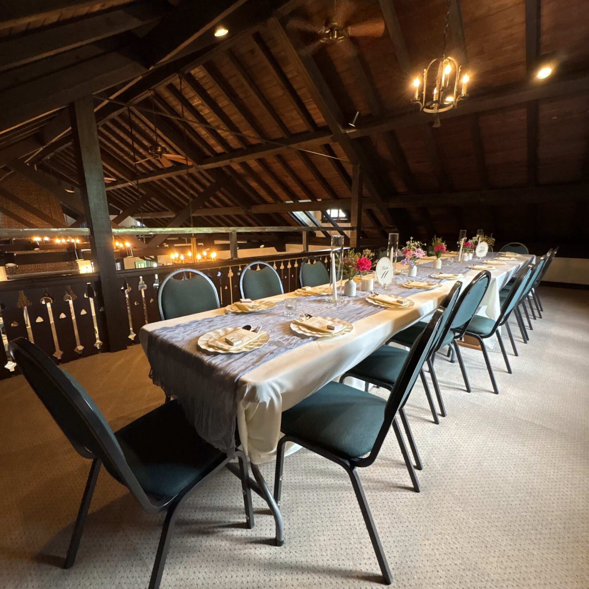Harrison Hills Golf Club Attica Indiana Great Hall Loft Wedding Setup